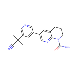 CC(C)(C#N)c1cncc(-c2cnc3c(c2)CCCN3C(N)=O)c1 ZINC001772571207