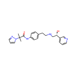 CC(C)(C(=O)Nc1ccc(CCNC[C@H](O)c2cccnc2)cc1)n1cccn1 ZINC000049070297
