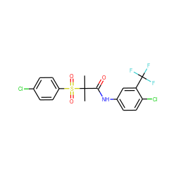 CC(C)(C(=O)Nc1ccc(Cl)c(C(F)(F)F)c1)S(=O)(=O)c1ccc(Cl)cc1 ZINC000040878159