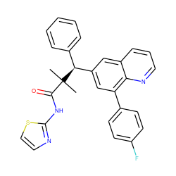 CC(C)(C(=O)Nc1nccs1)[C@@H](c1ccccc1)c1cc(-c2ccc(F)cc2)c2ncccc2c1 ZINC000096284250