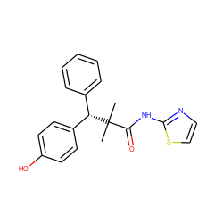 CC(C)(C(=O)Nc1nccs1)[C@@H](c1ccccc1)c1ccc(O)cc1 ZINC000072108062