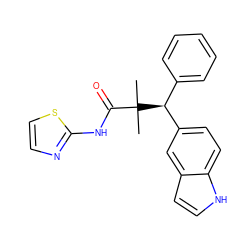 CC(C)(C(=O)Nc1nccs1)[C@@H](c1ccccc1)c1ccc2[nH]ccc2c1 ZINC000096284232