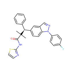 CC(C)(C(=O)Nc1nccs1)[C@@H](c1ccccc1)c1ccc2c(cnn2-c2ccc(F)cc2)c1 ZINC000043195858