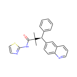 CC(C)(C(=O)Nc1nccs1)[C@@H](c1ccccc1)c1ccc2ncccc2c1 ZINC000096284254