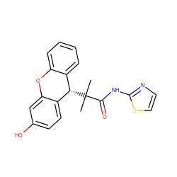 CC(C)(C(=O)Nc1nccs1)[C@H]1c2ccccc2Oc2cc(O)ccc21 ZINC000072110089