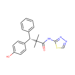 CC(C)(C(=O)Nc1nncs1)[C@@H](c1ccccc1)c1ccc(O)cc1 ZINC000072108874