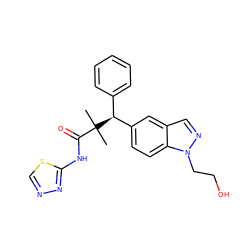 CC(C)(C(=O)Nc1nncs1)[C@@H](c1ccccc1)c1ccc2c(cnn2CCO)c1 ZINC000096283925