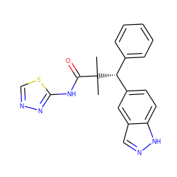 CC(C)(C(=O)Nc1nncs1)[C@H](c1ccccc1)c1ccc2[nH]ncc2c1 ZINC000096283989