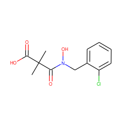 CC(C)(C(=O)O)C(=O)N(O)Cc1ccccc1Cl ZINC000033995223