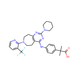 CC(C)(C(=O)O)c1ccc(Nc2nc(N3CCCCC3)nc3c2CCN(c2ncccc2C(F)(F)F)CC3)cc1 ZINC000064573753