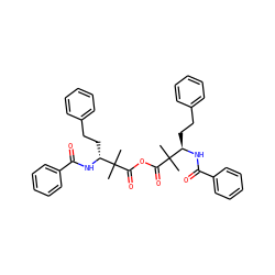 CC(C)(C(=O)OC(=O)C(C)(C)[C@@H](CCc1ccccc1)NC(=O)c1ccccc1)[C@@H](CCc1ccccc1)NC(=O)c1ccccc1 ZINC000014113369