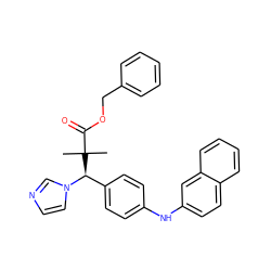 CC(C)(C(=O)OCc1ccccc1)[C@@H](c1ccc(Nc2ccc3ccccc3c2)cc1)n1ccnc1 ZINC000072117039