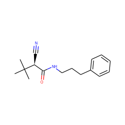 CC(C)(C)[C@@H](C#N)C(=O)NCCCc1ccccc1 ZINC000029345091