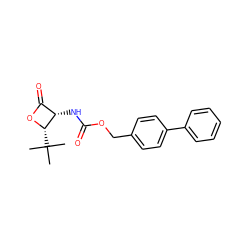 CC(C)(C)[C@@H]1OC(=O)[C@@H]1NC(=O)OCc1ccc(-c2ccccc2)cc1 ZINC000148864889