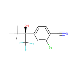 CC(C)(C)[C@](O)(c1ccc(C#N)c(Cl)c1)C(F)(F)F ZINC000653914352