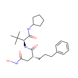 CC(C)(C)[C@H](NC(=O)[C@H](CCCc1ccccc1)CC(=O)NO)C(=O)NC1CCCC1 ZINC000027652440