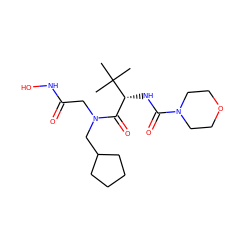 CC(C)(C)[C@H](NC(=O)N1CCOCC1)C(=O)N(CC(=O)NO)CC1CCCC1 ZINC000058538442