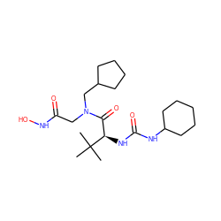 CC(C)(C)[C@H](NC(=O)NC1CCCCC1)C(=O)N(CC(=O)NO)CC1CCCC1 ZINC000058627006