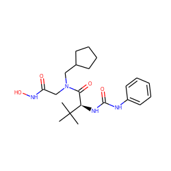 CC(C)(C)[C@H](NC(=O)Nc1ccccc1)C(=O)N(CC(=O)NO)CC1CCCC1 ZINC000058582153