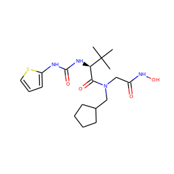 CC(C)(C)[C@H](NC(=O)Nc1cccs1)C(=O)N(CC(=O)NO)CC1CCCC1 ZINC000058538201