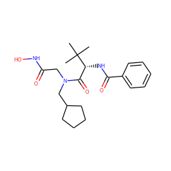 CC(C)(C)[C@H](NC(=O)c1ccccc1)C(=O)N(CC(=O)NO)CC1CCCC1 ZINC000058534415