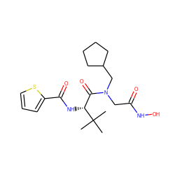 CC(C)(C)[C@H](NC(=O)c1cccs1)C(=O)N(CC(=O)NO)CC1CCCC1 ZINC000058534755