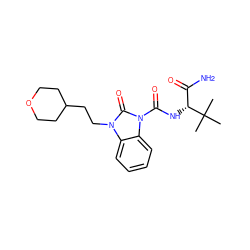 CC(C)(C)[C@H](NC(=O)n1c(=O)n(CCC2CCOCC2)c2ccccc21)C(N)=O ZINC000049803609