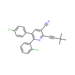 CC(C)(C)C#Cc1nc(-c2ccccc2Cl)c(-c2ccc(Cl)cc2)cc1C#N ZINC000028903039