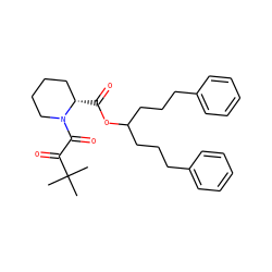 CC(C)(C)C(=O)C(=O)N1CCCC[C@@H]1C(=O)OC(CCCc1ccccc1)CCCc1ccccc1 ZINC000003952448