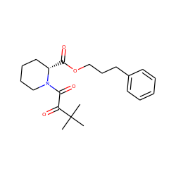 CC(C)(C)C(=O)C(=O)N1CCCC[C@@H]1C(=O)OCCCc1ccccc1 ZINC000029475054