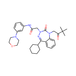 CC(C)(C)C(=O)CN1C(=O)N(CC(=O)Nc2cccc(N3CCOCC3)c2)N=C(C2CCCCC2)c2ccccc21 ZINC000044052848