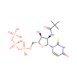 CC(C)(C)C(=O)N[C@@H]1[C@H](O)[C@@H](CO[P@@](=O)(O)O[P@@](=O)(O)OP(=O)(O)O)O[C@H]1n1ccc(=O)[nH]c1=S ZINC000038151341