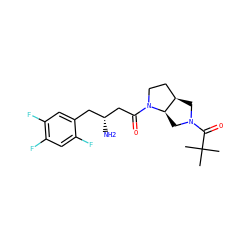 CC(C)(C)C(=O)N1C[C@@H]2CCN(C(=O)C[C@H](N)Cc3cc(F)c(F)cc3F)[C@@H]2C1 ZINC000072318545