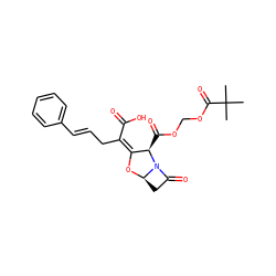 CC(C)(C)C(=O)OCOC(=O)[C@@H]1/C(=C(/C/C=C/c2ccccc2)C(=O)O)O[C@@H]2CC(=O)N12 ZINC000205376290