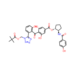CC(C)(C)C(=O)OCn1nnnc1-c1cccc(O)c1C(=O)c1c(O)cc(C(=O)O[C@@H]2CCC[C@H]2NC(=O)c2ccc(O)cc2)cc1O ZINC000029545165