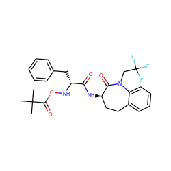 CC(C)(C)C(=O)ON[C@H](Cc1ccccc1)C(=O)N[C@@H]1CCc2ccccc2N(CC(F)(F)F)C1=O ZINC000095584813