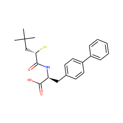 CC(C)(C)C[C@H](S)C(=O)N[C@@H](Cc1ccc(-c2ccccc2)cc1)C(=O)O ZINC000029129063