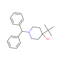 CC(C)(C)C1(O)CCN(C(c2ccccc2)c2ccccc2)CC1 ZINC000028817135