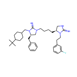 CC(C)(C)C1CCC(CN2C(=N)N(CCCC[C@H]3CNC(=N)N3CCc3cccc(F)c3)C[C@H]2Cc2ccccc2)CC1 ZINC000103251652