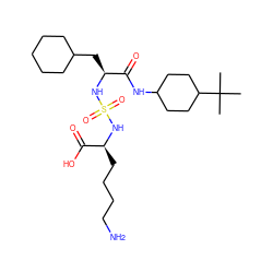 CC(C)(C)C1CCC(NC(=O)[C@H](CC2CCCCC2)NS(=O)(=O)N[C@@H](CCCCN)C(=O)O)CC1 ZINC000168222901