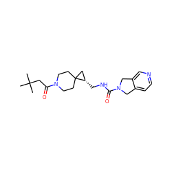 CC(C)(C)CC(=O)N1CCC2(CC1)C[C@@H]2CNC(=O)N1Cc2ccncc2C1 ZINC001772648435