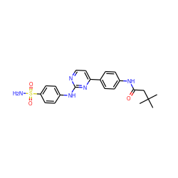 CC(C)(C)CC(=O)Nc1ccc(-c2ccnc(Nc3ccc(S(N)(=O)=O)cc3)n2)cc1 ZINC000049035500