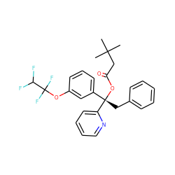 CC(C)(C)CC(=O)O[C@@](Cc1ccccc1)(c1cccc(OC(F)(F)C(F)F)c1)c1ccccn1 ZINC000095557133