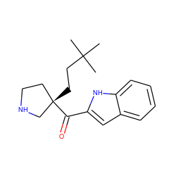 CC(C)(C)CC[C@]1(C(=O)c2cc3ccccc3[nH]2)CCNC1 ZINC000058582486