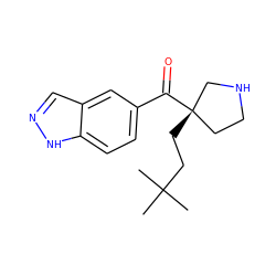 CC(C)(C)CC[C@]1(C(=O)c2ccc3[nH]ncc3c2)CCNC1 ZINC000058591506