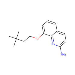 CC(C)(C)CCOc1cccc2ccc(N)nc12 ZINC000028386182