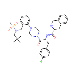 CC(C)(C)CN(Cc1ccccc1N1CCN(C(=O)[C@@H](Cc2ccc(Cl)cc2)NC(=O)[C@H]2Cc3ccccc3CN2)CC1)S(C)(=O)=O ZINC000027214874