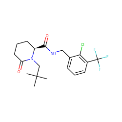 CC(C)(C)CN1C(=O)CCC[C@H]1C(=O)NCc1cccc(C(F)(F)F)c1Cl ZINC000095565876