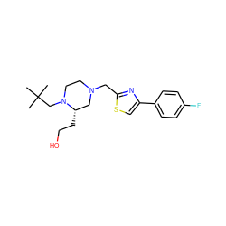 CC(C)(C)CN1CCN(Cc2nc(-c3ccc(F)cc3)cs2)C[C@@H]1CCO ZINC000022919349