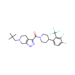 CC(C)(C)CN1CCc2c(C(=O)N3CCC(c4ccc(F)c(F)c4C(F)(F)F)CC3)n[nH]c2C1 ZINC001772636139